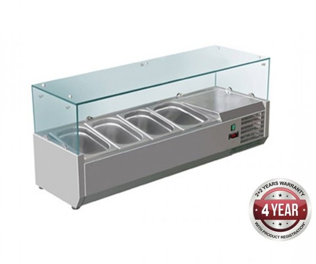 FED-X Flat Glass Salad Bench - XVRX1200/380 - Cafe Supply