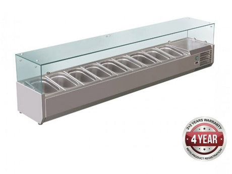 FED-X Flat Glass Salad Bench - XVRX2000/380 - Cafe Supply