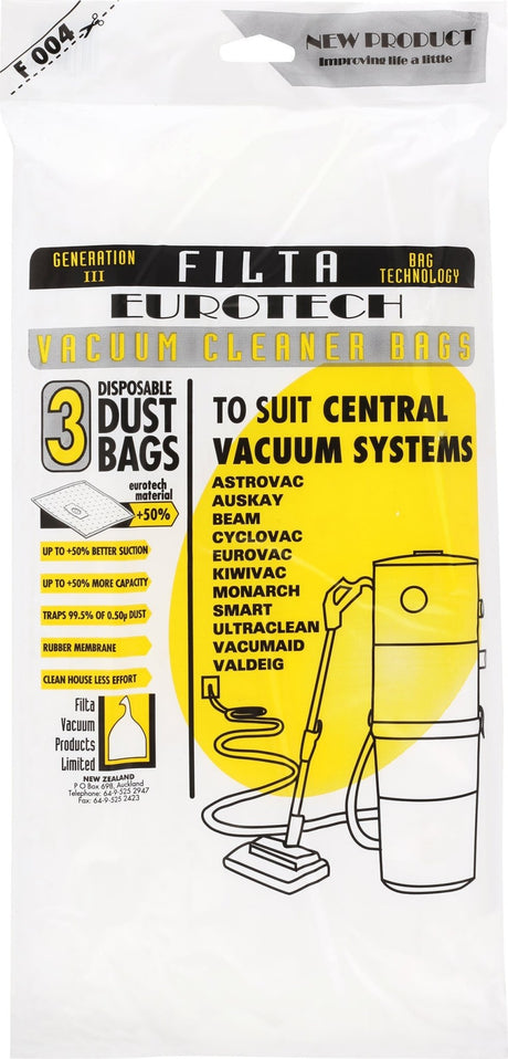 FILTA CVS SMART, BEAM SMS MULTI LAYERED VACUUM CLEANER BAGS 3 PACK (F004) - Cafe Supply