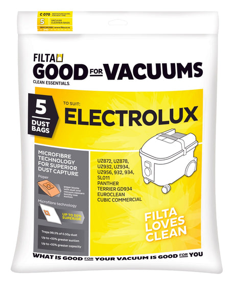 FILTA ELECTROLUX UZ934 SMS MULTI LAYERED VACUUM CLEANER BAGS 5 PACK (C008) - Cafe Supply