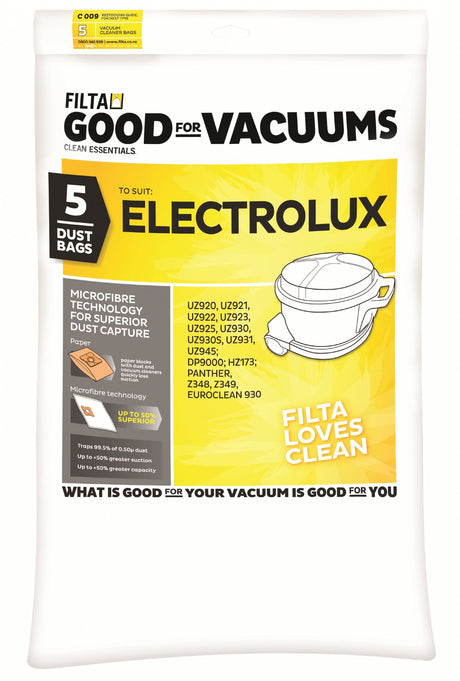 FILTA LUX UZ930 SMS MULTI LAYERED VACUUM CLEANER BAGS 5 PACK (C009) - Cafe Supply