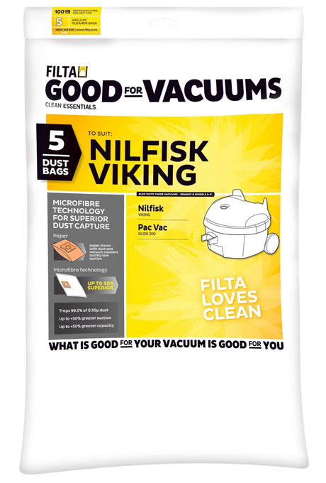 FILTA NILFISK VIKING SMS MULTI LAYERED VACUUM CLEANER BAGS 5 PACK (C012) - Cafe Supply