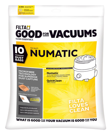 FILTA NUMATIC 2B SMS MULTI LAYERED VACUUM CLEANER BAGS 10 PACK (C013) - Cafe Supply