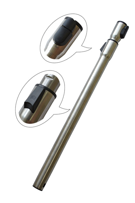 FILTA PIPE TELESCOPIC TO SUIT MIELE - BRUSHED ALUMINIUM 35MM X ~900MM EXTENDED - Cafe Supply