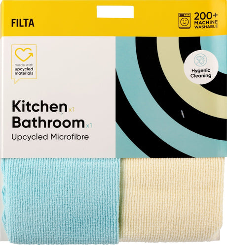 FILTA UPCYCLED MICROFIBRE CLOTH - KITCHEN & BATHROOM - 2PK - Cafe Supply
