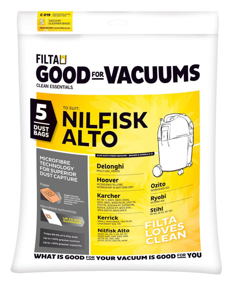 FILTA WET & DRY 20LT SMS MULTI LAYERED VACUUM CLEANER BAGS 5 PACK (C019) - Cafe Supply