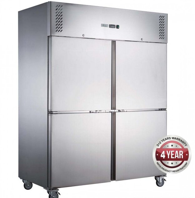 Four Door Upright Fridge - XURC1410S2V - Cafe Supply