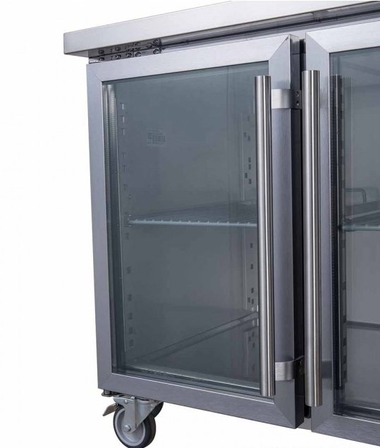 Four Glass Door Bench Fridge - XUB7C22G4V - Cafe Supply