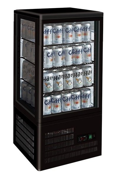Four-Sided Countertop Display Fridge Black - Cafe Supply