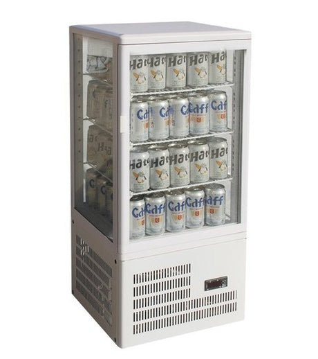 Four-Sided Countertop Display Fridge White - Cafe Supply