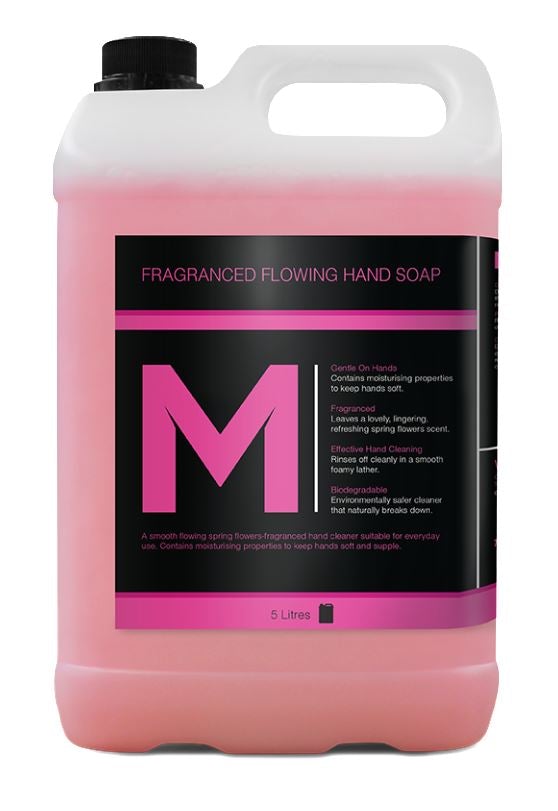 Fragranced Flowing Hand Soap - Pink, 5L Refill Bottle Per Each - Cafe Supply