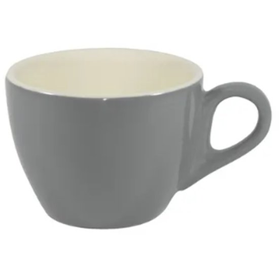 FRENCH GREY/WHITE FLAT WHITE CUP 160ML - Cafe Supply