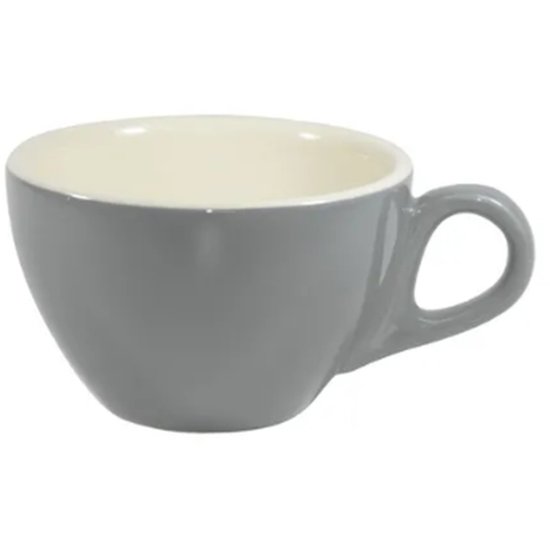 French Grey/White Latte Cup 280Ml - Cafe Supply