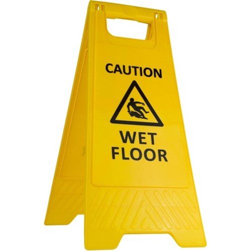 GALA A-FRAME SAFETY SIGN - "WET FLOOR" YELLOW - Cafe Supply