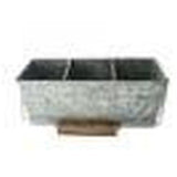 Galvanised Caddy Rectangle 3 Compartment - Cafe Supply