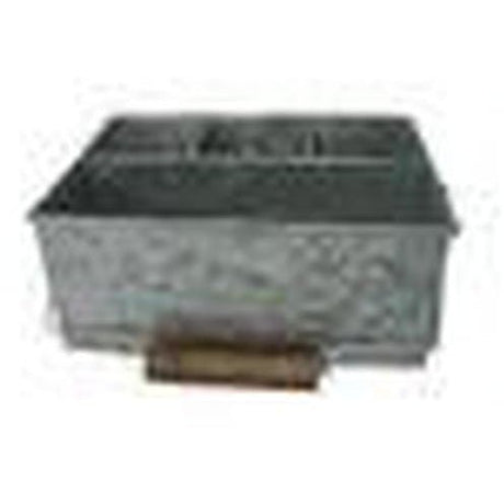 Galvanised Caddy Rectangle 4 Compartment - Cafe Supply