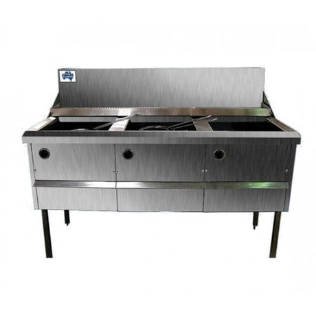Gas Fish and Chips Fryer Three Fryer - WFS-3/18 - Cafe Supply
