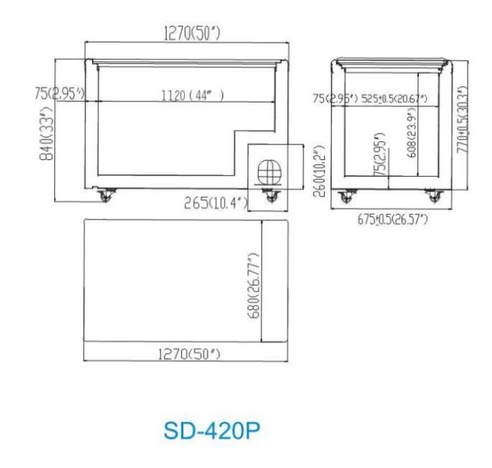 GLASS TOP CHEST FREEZER 420P SD-420P - Cafe Supply