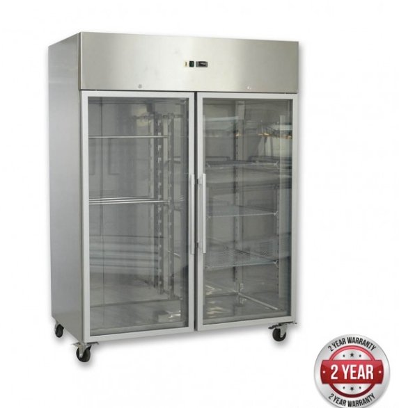 GN1200BTG GRAND ULTRA Two Glass Doors Upright Freezer 1200L - Cafe Supply