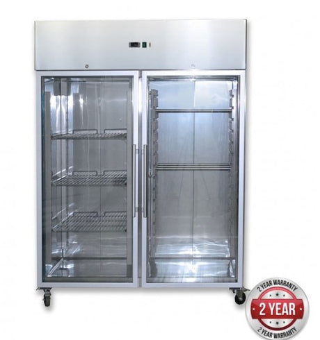 GN1200BTG GRAND ULTRA Two Glass Doors Upright Freezer 1200L - Cafe Supply