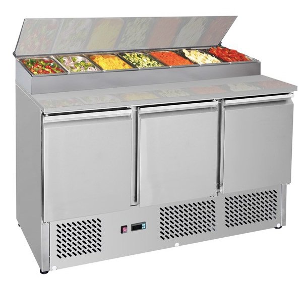 GNS1300D Three Door Compact Salad Prep Top - Cafe Supply