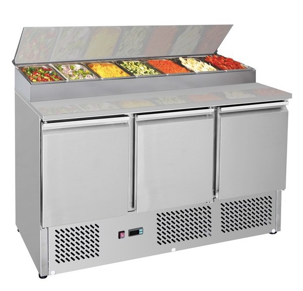 GNS1300D Three Door Compact Salad Prep Top - Cafe Supply