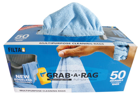 GRAB-A-RAG MICROFIBRE RAGS BLUE 30CM X 30CM 50 PACK - Cafe Supply