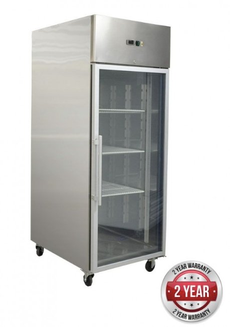 GRAND ULTRA Double 1/2 Glass Door Upright Fridge 685L - Cafe Supply