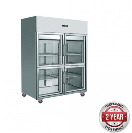 GRAND ULTRA Four 1/2 Glass Door Upright Fridge 1400L - Cafe Supply