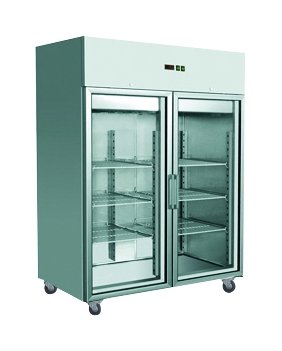 GRAND ULTRA Two Glass Doors Upright Fridge 1200L - Cafe Supply