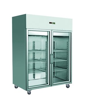 GRAND ULTRA Two Glass Doors Upright Fridge 1200L - Cafe Supply