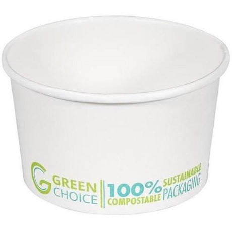 Green Choice Dessert Tub White PLA - 12oz - Cafe Supply