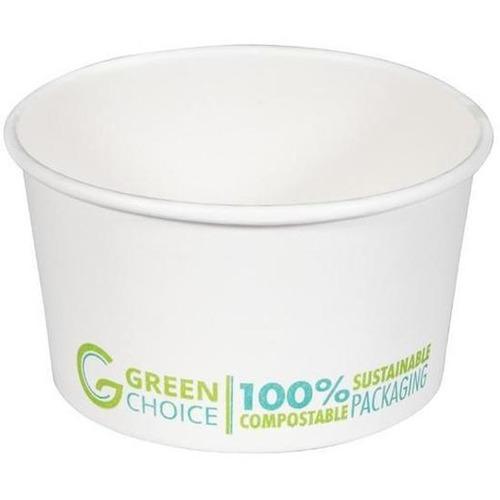 Green Choice Dessert Tub White PLA - 8oz - Cafe Supply