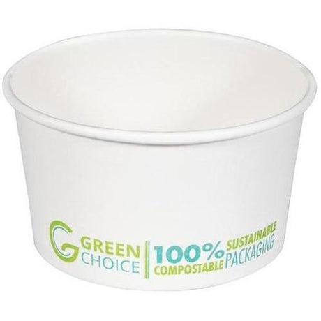 Green Choice Dessert Tub White PLA - 8oz - Cafe Supply