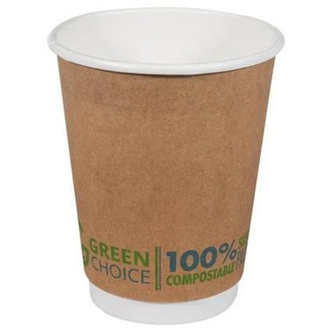 Green Choice Double Wall Cup PLA - 12oz - Cafe Supply