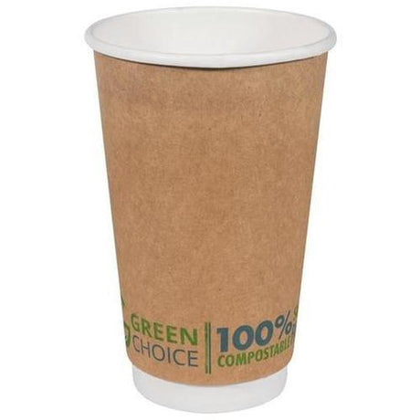 Green Choice Double Wall Cup PLA - 16oz - Cafe Supply