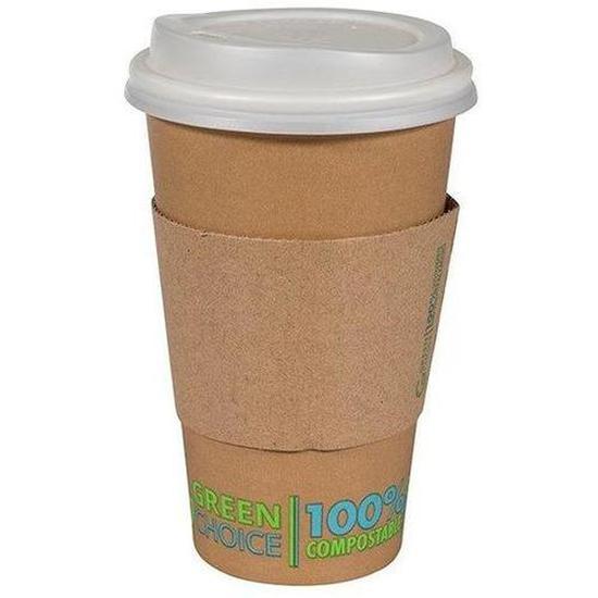 Green Choice Single Wall Cup Sleeve 16oz Kraft - Cafe Supply