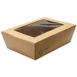 Green Choice Take Away Box Kraft PLA with Window - Large - Cafe Supply