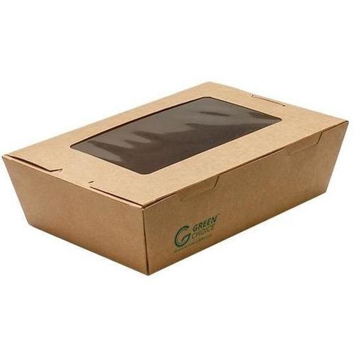 Green Choice Take Away Box Kraft PLA with Window - Small - Cafe Supply