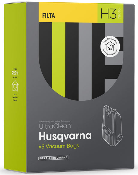 H3 - ULTRACLEAN HUSQVARNA SMS MULTI LAYERED VACUUM BAGS 5 PACK - Cafe Supply