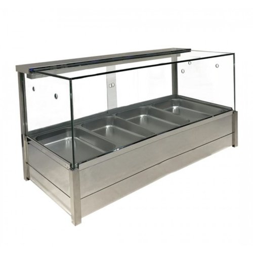Heated Wet 8 x × ½ Pan Bain Marie Square Countertop Display - Cafe Supply
