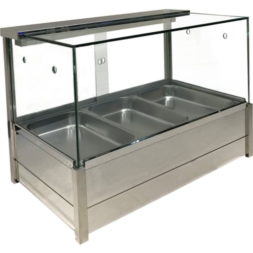 Heated Wet Six × ½ Pan Bain Marie Square Countertop Display - Cafe Supply