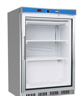 HF200G S/S Display Freezer with Glass Door - Cafe Supply