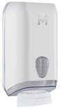 Interleave Toilet Tissue Dispenser - White, 700 Sheet Capacity (1) Per Each - Cafe Supply