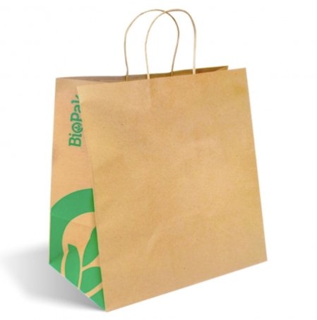 JUMBO TWIST HANDLE KRAFT PAPER BAGS - Cafe Supply