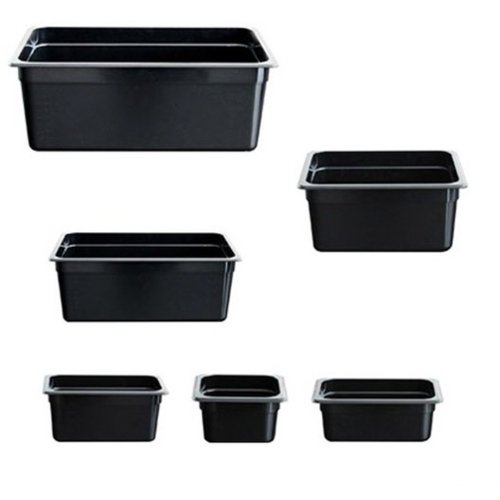 JW-P112B - Black Poly 1/1 x 65 mm Gastronorm Pan - Cafe Supply