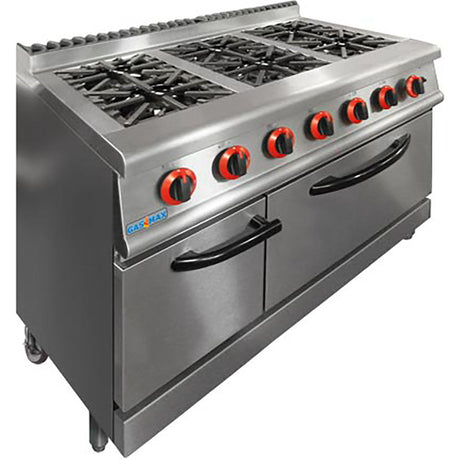 JZH-RP-6 GASMAX Natural Gas 6 Burner Top On Oven with Flame Failure - Cafe Supply