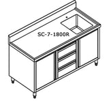 Kitchen Tidy Cabinet With Left/Right Sink 700mm Deep - Cafe Supply