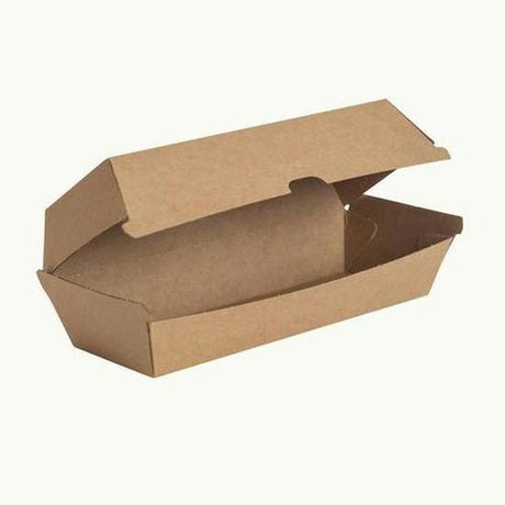 Kraft Hot Dog Box - Dividable one size - 21x7x4cm - Cafe Supply