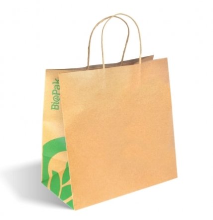 LARGE TWIST HANDLE KRAFT PAPER BAGS - Cafe Supply